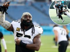 A decisão de Demario Davis de voltar para casa, para os Jets, foi ‘acéfala’ O linebacker do New Orleans Saints, Demario Davis (56), acena para os fãs nas arquibancadas enquanto sai do campo após um jogo entre o Tennessee Titans e o New Orleans Saints, em 28 de dezembro de 2025, no Nissan Stadium em Nashville, Tennessee.