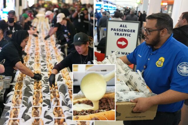 A fila mais longa no aeroporto da Filadélfia? Cheesesteaks, não seguros
