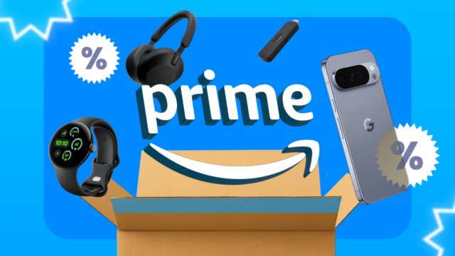 A grande promoção de primavera da Amazon chegou e essas Uma caixa de entrega do Amazon Prime e o site da Amazon em segundo plano.