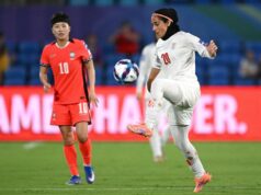 A jogadora iraniana Sara Didar contém as lágrimas ao responder a uma pergunta relacionada à guerra na Copa Asiática Feminina A jogadora iraniana Sara Didar contém as lágrimas ao responder a uma pergunta relacionada à guerra na Copa Asiática Feminina