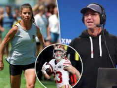 A mãe de Christian McCaffrey certa vez correu em alta velocidade de 40 jardas durante a gravidez: Ed McCaffrey A mãe de Christian McCaffrey certa vez correu em alta velocidade de 40 jardas durante a gravidez: Ed McCaffrey