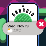 Um telefone com o logotipo do Android 16 na tela.