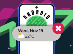 A monstruosidade mais persistente do Google pode finalmente ser excluída no Android 17 Um telefone com o logotipo do Android 16 na tela.