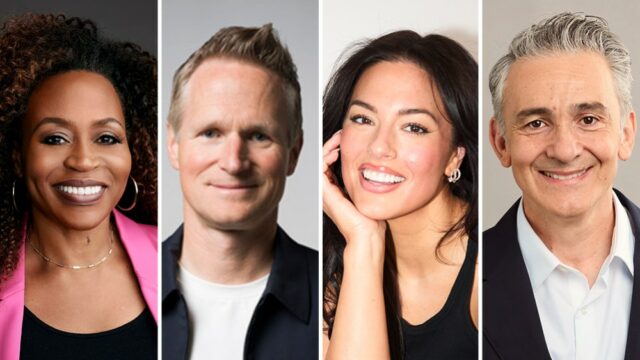 A presidente da NBCU Television, Pearlena Igbokwe, e o vice-presidente de serviços da Apple, Oliver Schusser, participam do Variety's Entertainment Marketing Summit
