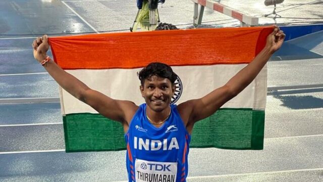 A saltadora tripla indiana Selva Prabhu ganha medalha de prata no campeonato indoor da NCAA
