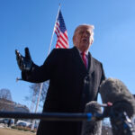 O presidente Donald Trump, a partir da esquerda, e o filho de Elon Musk, X Æ A-Xii, assistem a uma luta de artes marciais mistas no UFC 314, sábado, 12 de abril de 2025, em Miami. (Foto AP/Lynne Sladky)