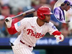 Adicione esses jogadores de segunda geração que oferecem grandes vantagens no beisebol fantasia Edmundo Sosa, jogador do Philadelphia Phillies, rebateu.