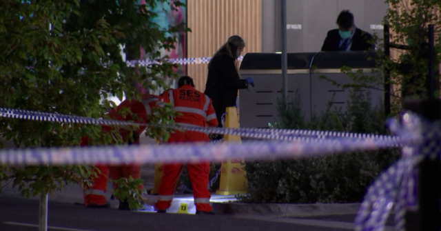 Os serviços de emergência vasculharam a cena na estação Mernda.