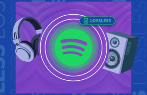 Agora sou um audiófilo: por que a atualização mais recente do Spotify realmente soa melhor Ilustração do logotipo do Spotify ao lado de uma forma de onda de áudio com a palavra Lossless riscada.