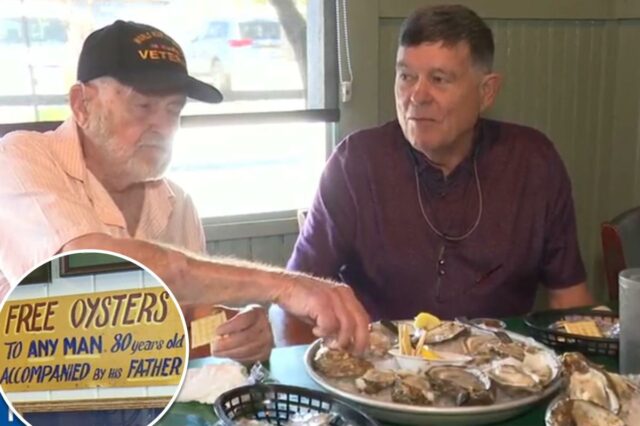Ah, que droga! Pai de 99 anos ajuda filho de 80 anos a finalmente conseguir promoção de ostras grátis em restaurante do Alabama após 50 anos de espera
