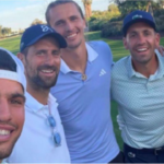 Alcaraz, Djokovic e Zverev são vistos jogando golfe juntos