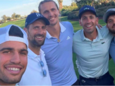 Alcaraz, Djokovic e Zverev são vistos jogando golfe juntos Alcaraz, Djokovic e Zverev são vistos jogando golfe juntos
