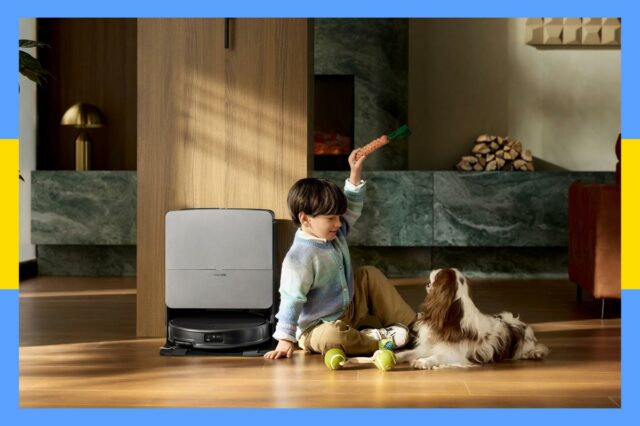 Análise do Roborock 20: é mais difícil, trabalha mais rápido Ilustração de um aspirador robótico com engrenagens vermelhas internas visíveis.