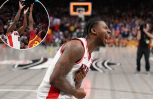 Arizona vence Iowa State na campainha no final selvagem da semifinal dos 12 grandes Jaden Bradley #0 do Arizona Wildcats arremessa a cesta da vitória sobre Killyan Toure #27 do Iowa State Cyclones no segundo tempo durante as semifinais do Big 12 Tournament no T-Mobile Center em 13 de março de 2026 em Kansas City, Missouri.