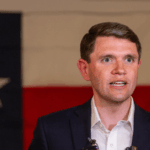 Democratic Texas State Rep. James Talarico speaks to members of the media at the Fire Fighters Hall February 21, 2026 in El Paso, Texas.
