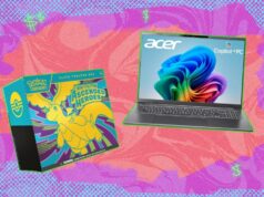 As melhores ofertas desta semana, de acordo com a equipe de especialistas em compras da Mashables Cartões Pokémon e laptop Acer em fundo gradiente