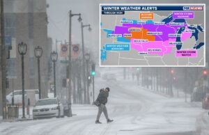 As nevascas podem atingir o meio-oeste, já que uma enorme tempestade de inverno deve atingir milhões e atrapalhar as viagens As nevascas podem atingir o meio-oeste, já que uma enorme tempestade de inverno deve atingir milhões e atrapalhar as viagens