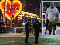 Assassino em massa de Austin capturado em vídeo usando moletom com capuz ‘Propriedade de Allah’ durante o tumulto Ndiaga Diagne vestindo um moletom com capuz