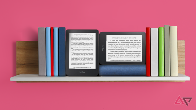 Uma mão segurando um leitor eletrônico Kobo exibindo um jogo de Sudoku.