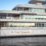 Ativistas rotulam o iate de Larry Ellison como 'O Propagandista Trump'