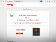 Autoridades russas bloqueiam site de remoção de acesso pago Archive.today a screenshot showing Archive.today blocked, attributing the block to Russian authorities.