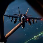 Um avião de reabastecimento da Força Aérea dos Estados Unidos caiu no Iraque durante o conflito EUA-Israel com o Irã. Na foto: Um Stratotanker KC-135 da Força Aérea dos EUA reabastece um Super Hornet da Marinha durante a Operação Epic Fury na quinta-feira