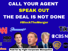 Aviso em outdoor móvel antimonopólio contra a fusão Paramount-WBD circulará na cerimônia do Oscar Aviso em outdoor móvel antimonopólio contra a fusão Paramount-WBD circulará na cerimônia do Oscar