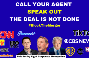 Aviso em outdoor móvel antimonopólio contra a fusão Paramount-WBD circulará na cerimônia do Oscar Aviso em outdoor móvel antimonopólio contra a fusão Paramount-WBD circulará na cerimônia do Oscar