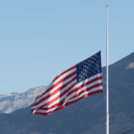 American flag at half staff on September 11, 2025 in Orem, Utah - file image