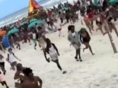 Banhistas fogem de praia na Flórida após ouvirem tiros Banhistas fogem de praia na Flórida após ouvirem tiros