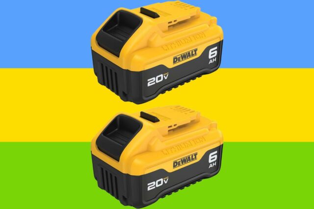 Um pacote de 2 baterias DeWalt