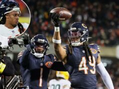Bears liberando o ex-linebacker do Pro Bowl Tremaine Edmunds para continuar a semana movimentada Tremaine Edmunds, jogador do Chicago Bears, observando antes do jogo.