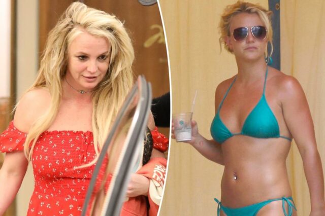 Britney Spears e Sam Asghari saindo do hotel The Montage.