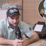 O quarterback do New York Giants, Jaxson Dart, e o running back Cam Skattebo conversam antes do jogo.