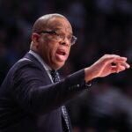 Head coach Hubert Davis of the North Carolina Tar Heels