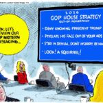 Cartoon: estratégia de meio de mandato do Partido Republicano