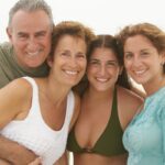 Uma família na praia