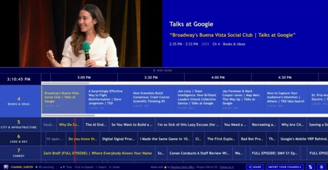 Channel Surfer permite que você assista ao YouTube como se fosse uma TV a cabo tradicional
