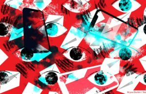 Chefe de spyware condenado sugere que o governo da Grécia estava por trás de dezenas de hacks telefônicos An illustration of mailbox icons falling out of the cloud with phones in the red background, symbolizing phone spyware.