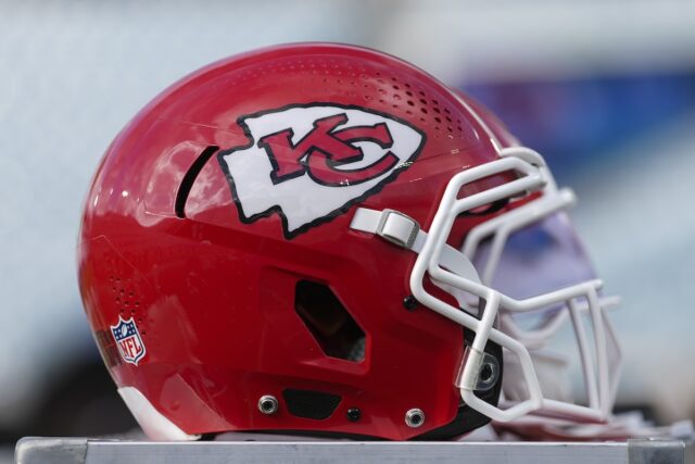 Kansas City Chiefs helmet on field