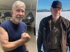 Chuck Norris, 86 anos, foi levado às pressas para o hospital no Havaí após emergência médica Chuck Norris com um boné de beisebol preto e jaqueta marrom em pé em um campo nevado.