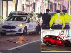 Cinco pessoas feridas, duas gravemente, depois que um carro atingiu uma rua de Nova York: ‘Foi como uma explosão’ Cinco pessoas feridas, duas gravemente, depois que um carro atingiu uma rua de Nova York: 'Foi como uma explosão'