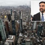 Zohran Mamdani falando em uma audiência da Rental Ripoff na Fordham University.