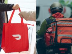Cliente Jerk DoorDash provoca indignação com pedido insultuoso ao motorista: ‘Eu não deveria ser punido por recusar’ Ilustração fotográfica de um Dasher segurando uma sacola de entrega DoorDash para um cliente.