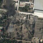 Uma imagem de satélite mostra graves danos ao complexo do aiatolá Ali Khamenei em Teerã.