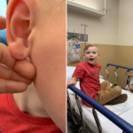 The bite and Katy Monson with her kids