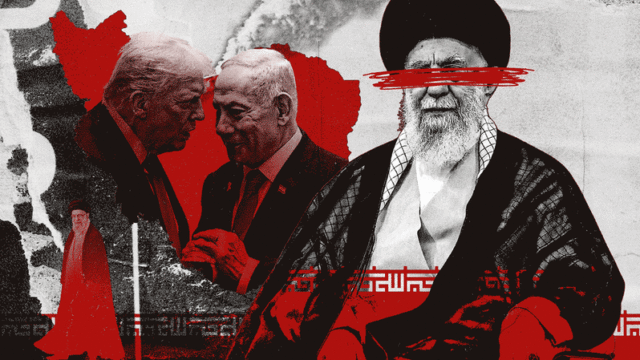 Pessoas observam a fumaça subindo no horizonte após uma explosão em Teerã, no Irã.