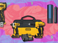 Compre ofertas de ferramentas sem fio agora para fazer você mesmo em casa antes da grande promoção de primavera da Amazon Conjunto de chave de perfuração sem fio Dewalt 20V MAX em fundo branco