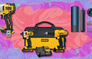 Compre ofertas de ferramentas sem fio agora para fazer você mesmo em casa antes da grande promoção de primavera da Amazon Conjunto de chave de perfuração sem fio Dewalt 20V MAX em fundo branco