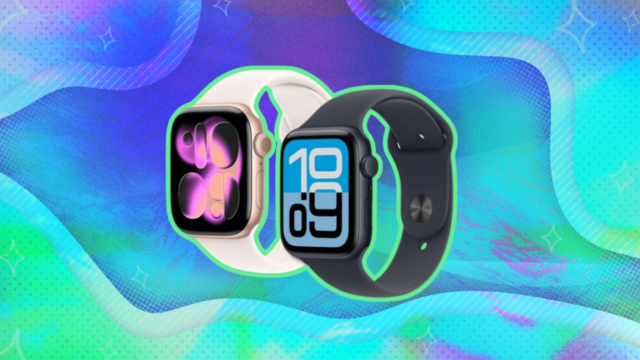 Confira algumas das melhores ofertas do Apple Watch para comprar apple watch série 11 contra um fundo branco